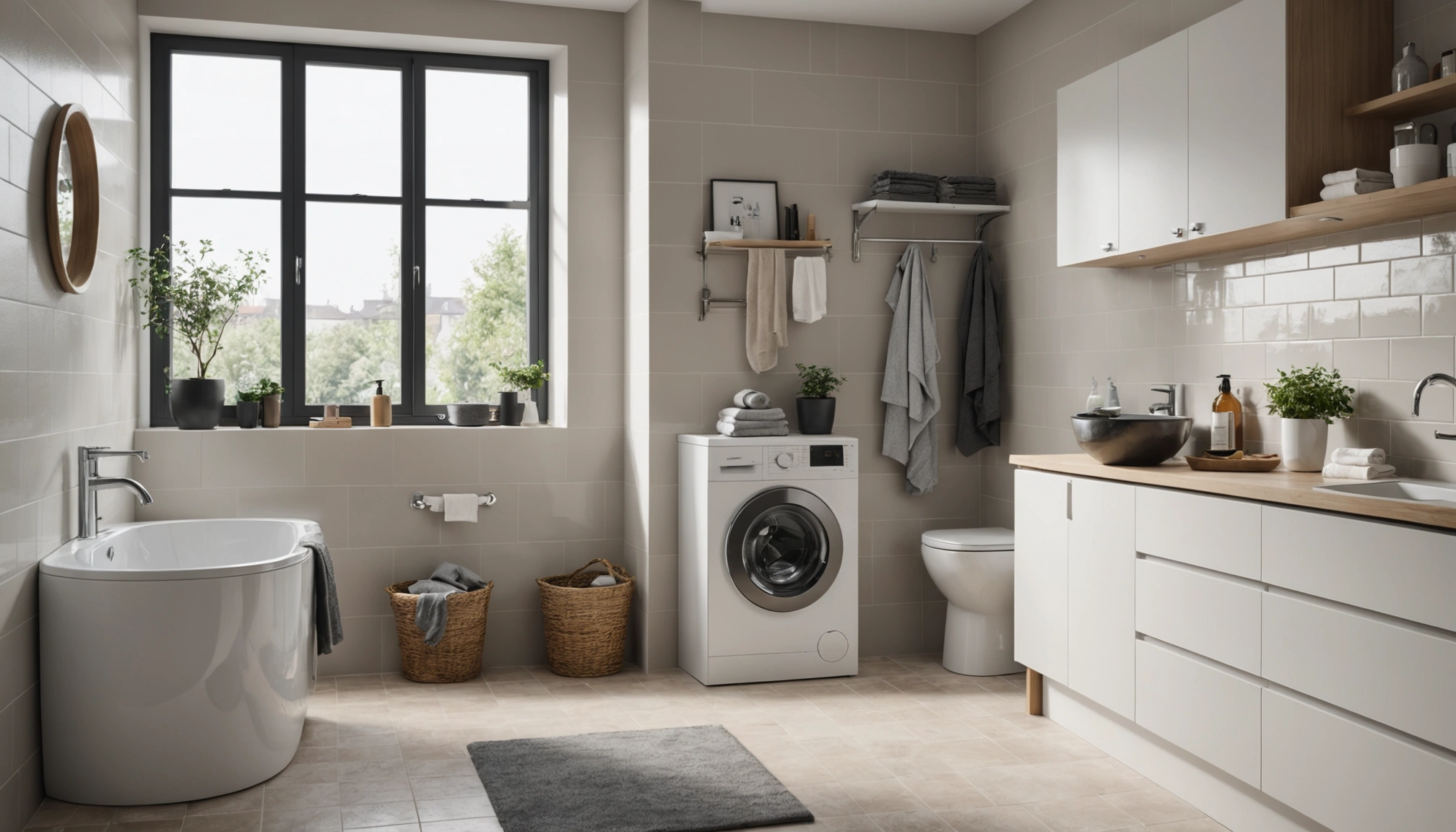 Intégrez élégamment un lave-linge dans votre salle de bain