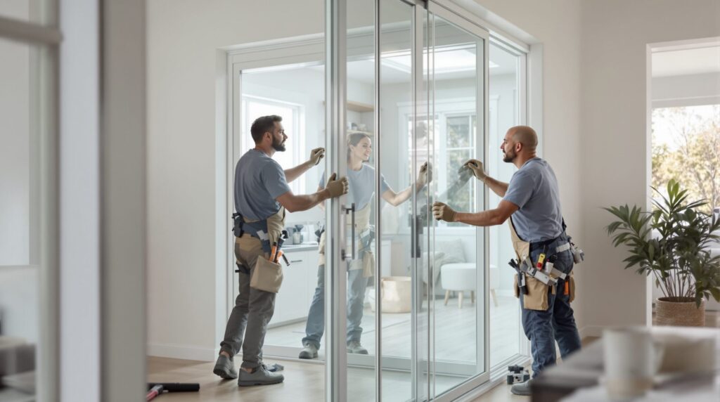 installation baie vitrée